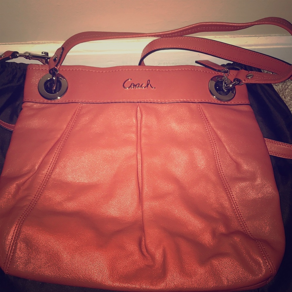 Authentic Coral Coach Leather Purse